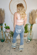 Load image into Gallery viewer, Graceful Lace Flare Jeans-Denim