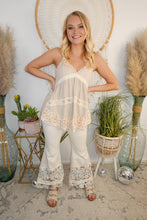 Load image into Gallery viewer, Graceful Lace Flare Jeans-Cream