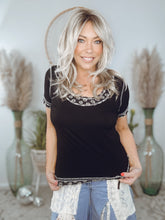 Load image into Gallery viewer, Floral Muse Basic Tee-Black