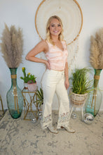 Load image into Gallery viewer, Graceful Lace Flare Jeans-Cream