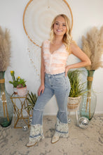 Load image into Gallery viewer, Graceful Lace Flare Jeans-Denim