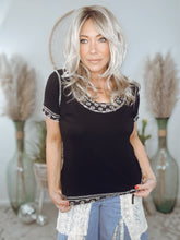 Load image into Gallery viewer, Floral Muse Basic Tee-Black