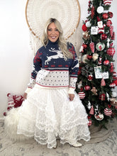 Load image into Gallery viewer, Whispered Tiers Mesh Maxi Skirt-White