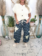 Load image into Gallery viewer, Paisley Petal Denim Joggers