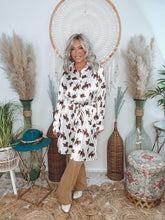 Load image into Gallery viewer, Western Revival Satin Shirt Dress