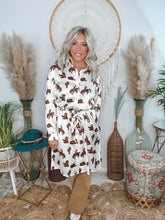 Load image into Gallery viewer, Western Revival Satin Shirt Dress