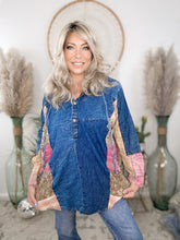 Load image into Gallery viewer, Boho Canyon Patchwork Hooded Top