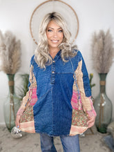 Load image into Gallery viewer, Boho Canyon Patchwork Hooded Top