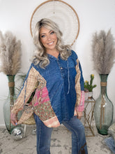 Load image into Gallery viewer, Boho Canyon Patchwork Hooded Top