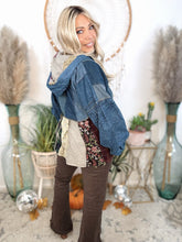 Load image into Gallery viewer, Plaid Fusion Denim Hoodie