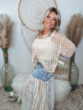 Load image into Gallery viewer, Peaceful Patterns Crochet Sweater-Natural