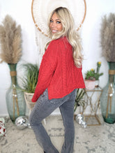 Load image into Gallery viewer, Apres Cable Luxe Sweater-Red