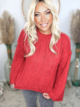 Load image into Gallery viewer, Apres Cable Luxe Sweater-Red