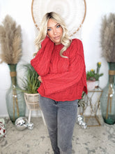 Load image into Gallery viewer, Apres Cable Luxe Sweater-Red
