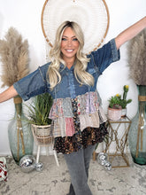 Load image into Gallery viewer, Autumn Sway Vintage Patchwork Top