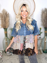 Load image into Gallery viewer, Autumn Sway Vintage Patchwork Top