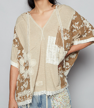Load image into Gallery viewer, Lacey Daze Hooded Pullover-Tan