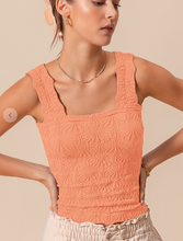 Load image into Gallery viewer, Floral Jacquard Seamless Tank Top