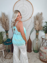 Load image into Gallery viewer, Denim and Lace Flare Jeans