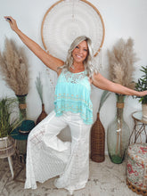 Load image into Gallery viewer, Denim and Lace Flare Jeans