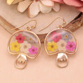 Multicolor Mushroom Dried Flower Earrings