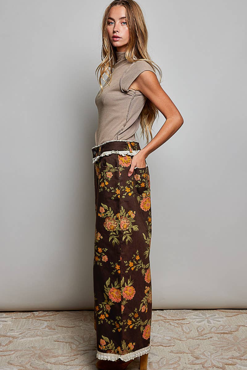 Fall Floral Wide Leg Pants by POL
