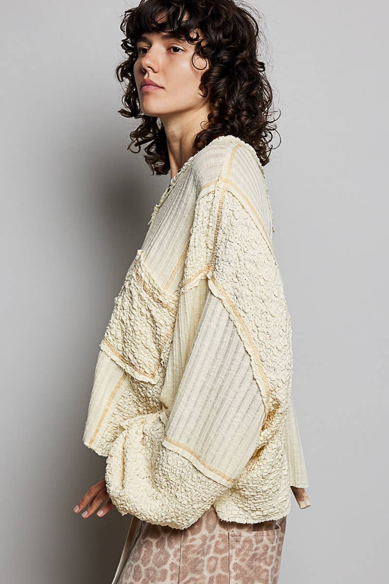 Ribbed Knit Relaxed Top by POL