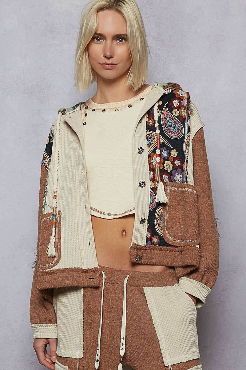 Jacquard & Knit Hoodie by POL
