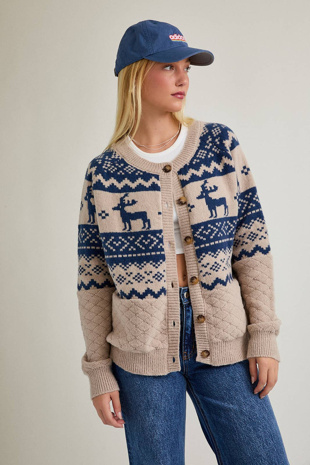FAIR ISLE QUILTED CARDIGAN