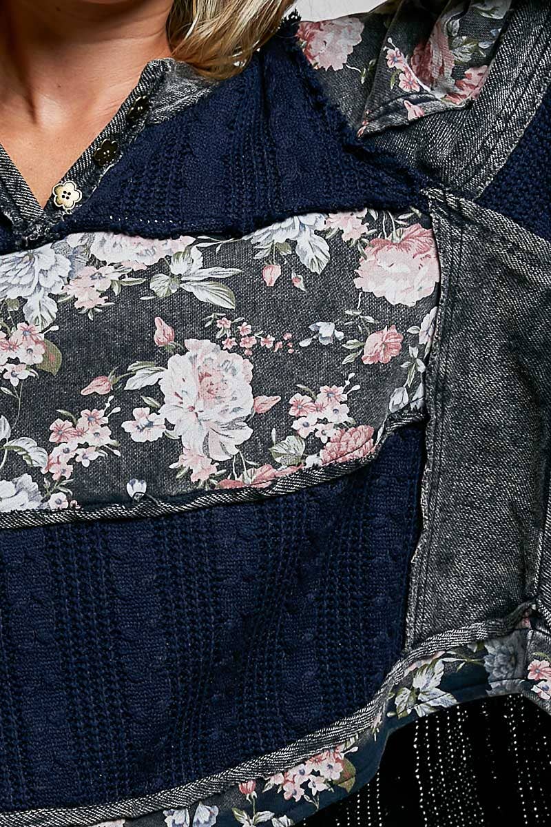 Floral & Knit Blouse by POL