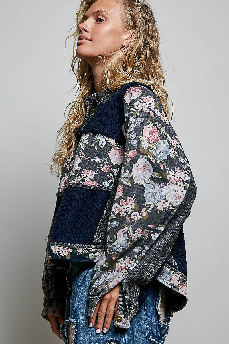 Floral & Knit Blouse by POL