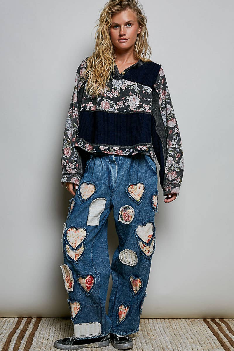 Floral & Knit Blouse by POL