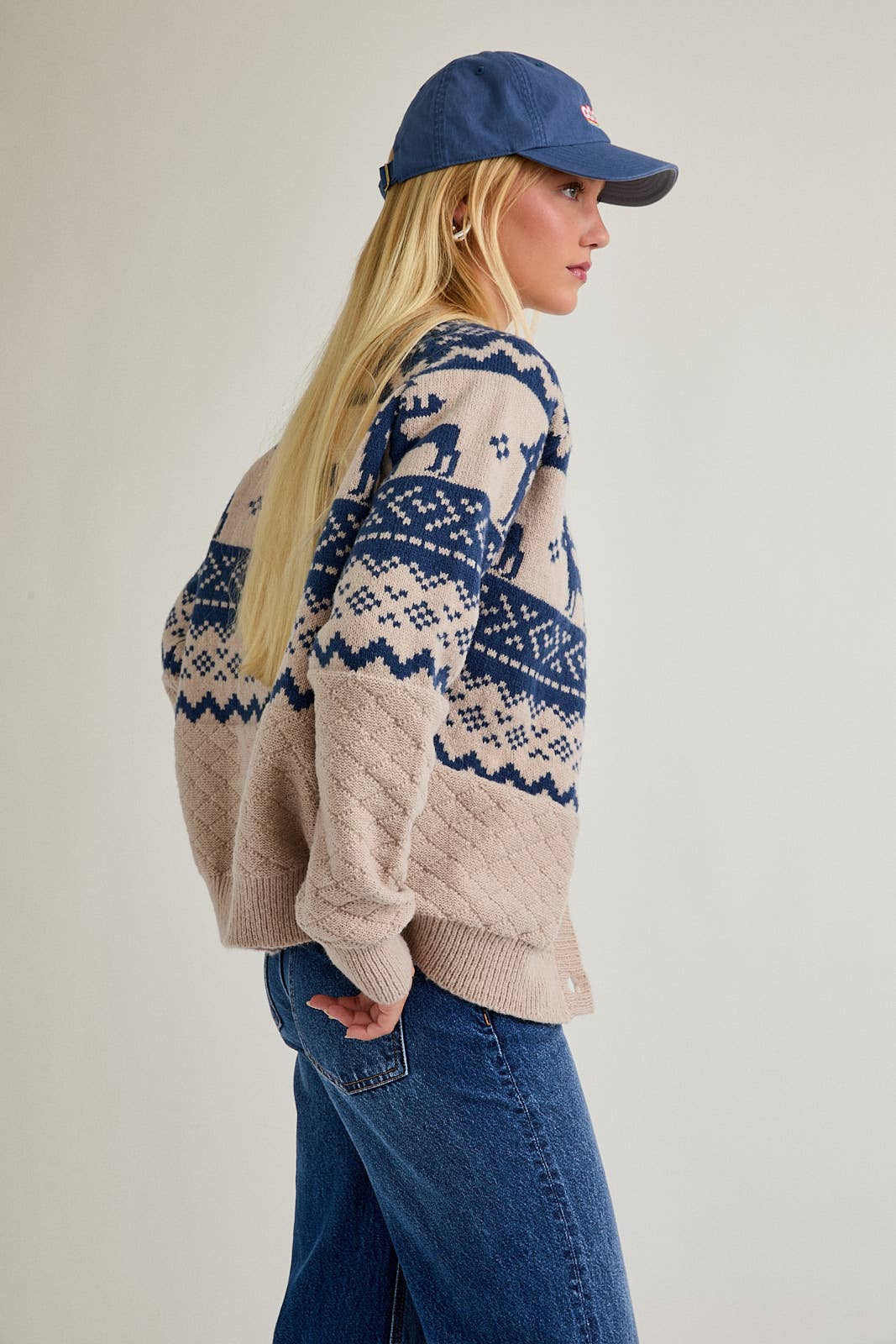 FAIR ISLE QUILTED CARDIGAN