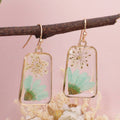 Vintage Mint Dried Flower Earrings