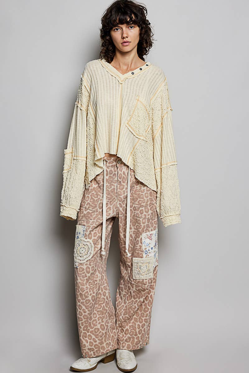 Ribbed Knit Relaxed Top by POL