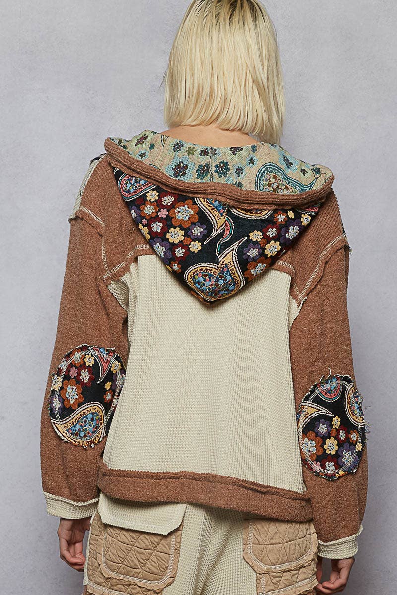 Jacquard & Knit Hoodie by POL