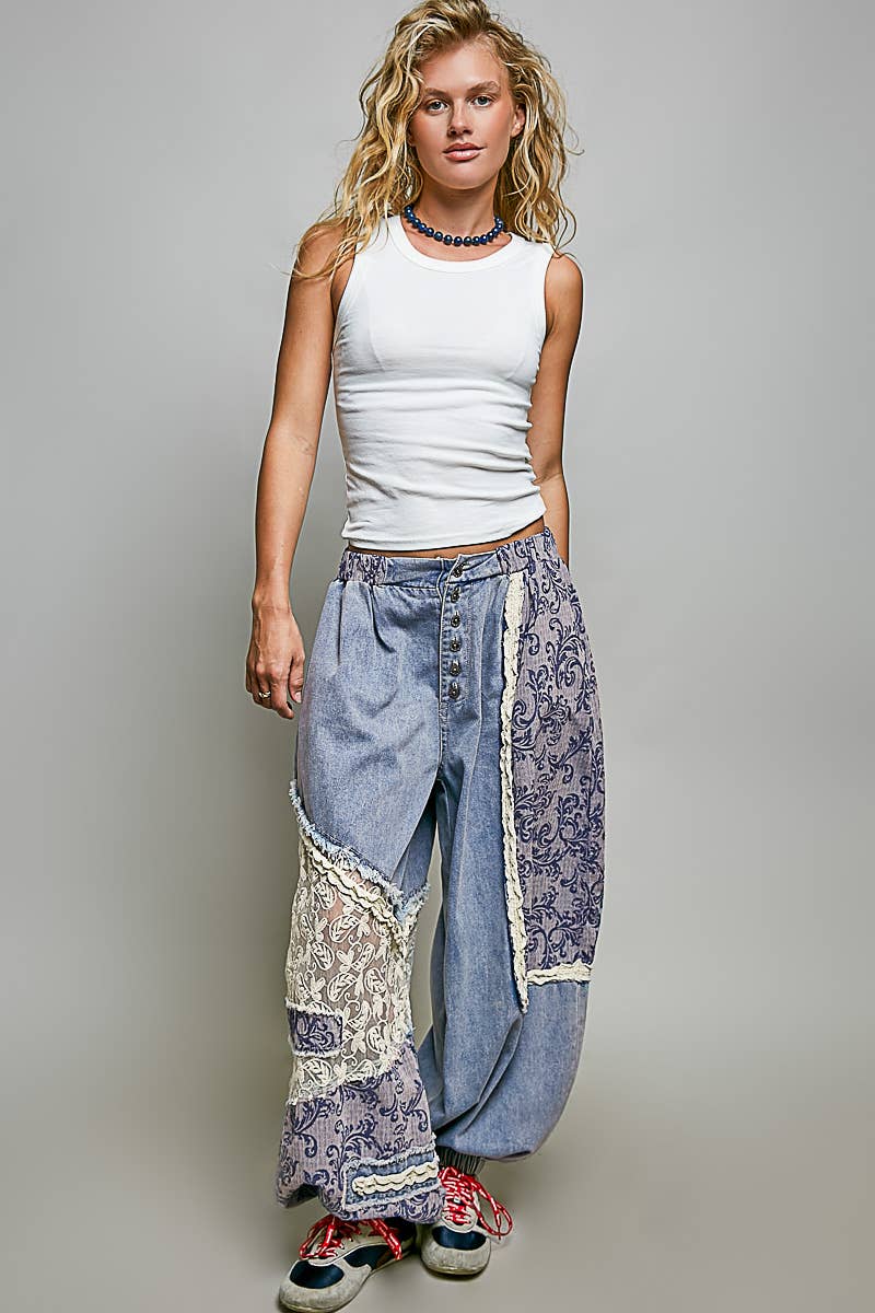 Crochet Patchwork Jogger Pants by POL