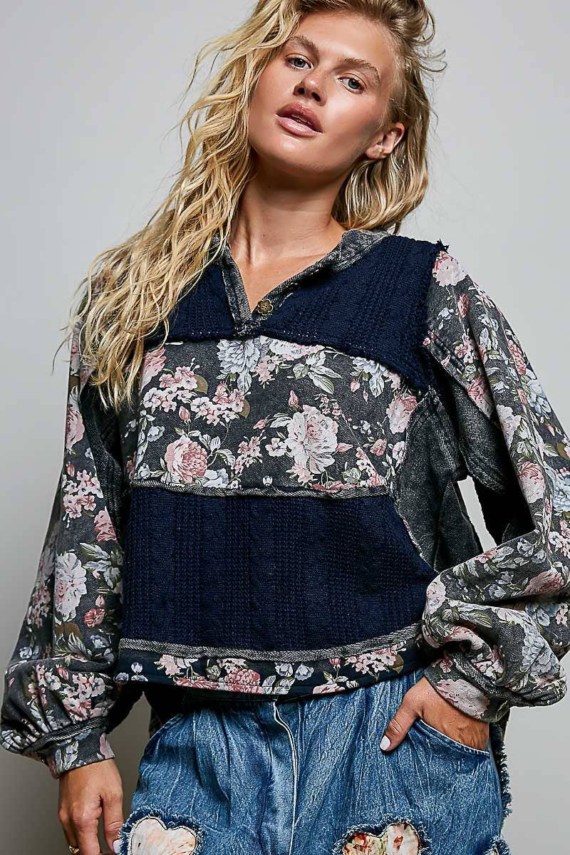 Floral & Knit Blouse by POL