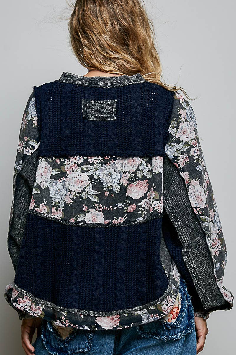 Floral & Knit Blouse by POL