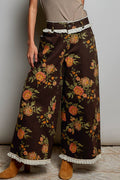 Fall Floral Wide Leg Pants by POL