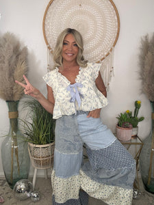 Wanderpatch Wide Leg Pants-Denim