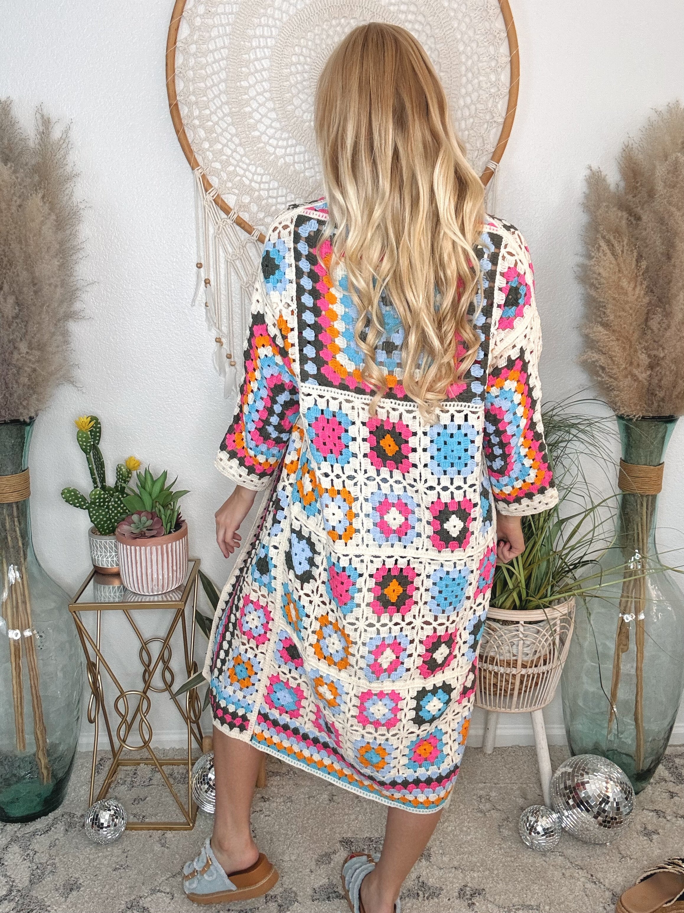 Soulful Wanderer Crochet Duster-Cream