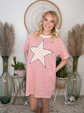 Load image into Gallery viewer, Starry Wanderer Striped T-shirt Dress
