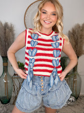 Load image into Gallery viewer, Red, White and Denim Trimmed Dream
