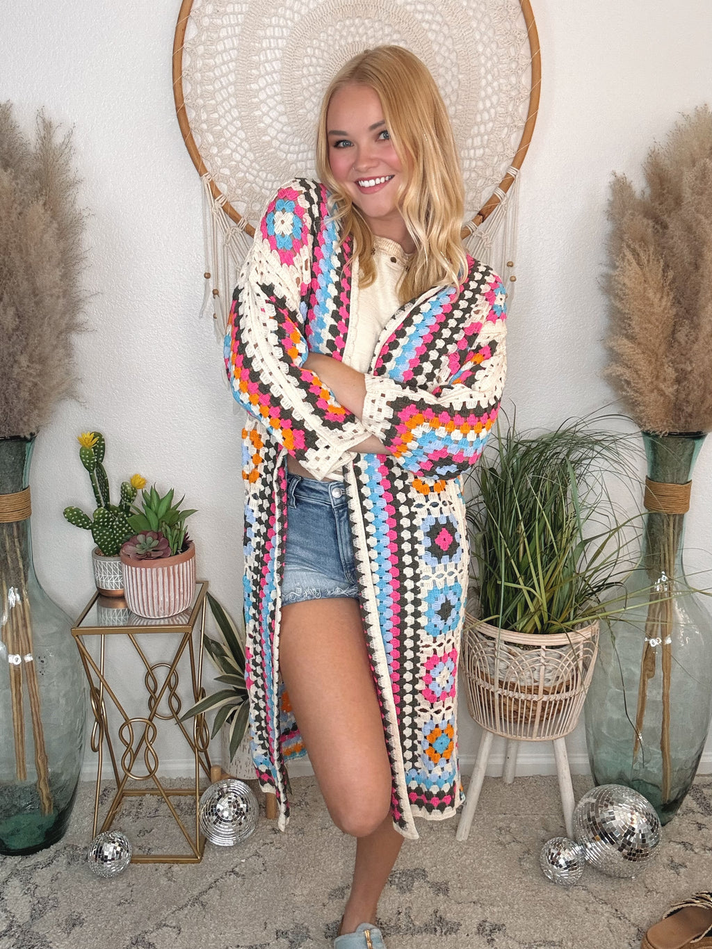 Soulful Wanderer Crochet Duster-Cream