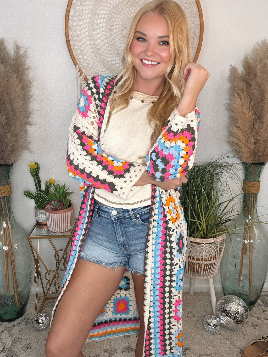 Soulful Wanderer Crochet Duster-Cream