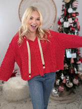 Load image into Gallery viewer, Cozy Up Cable Knit Sweater-Red
