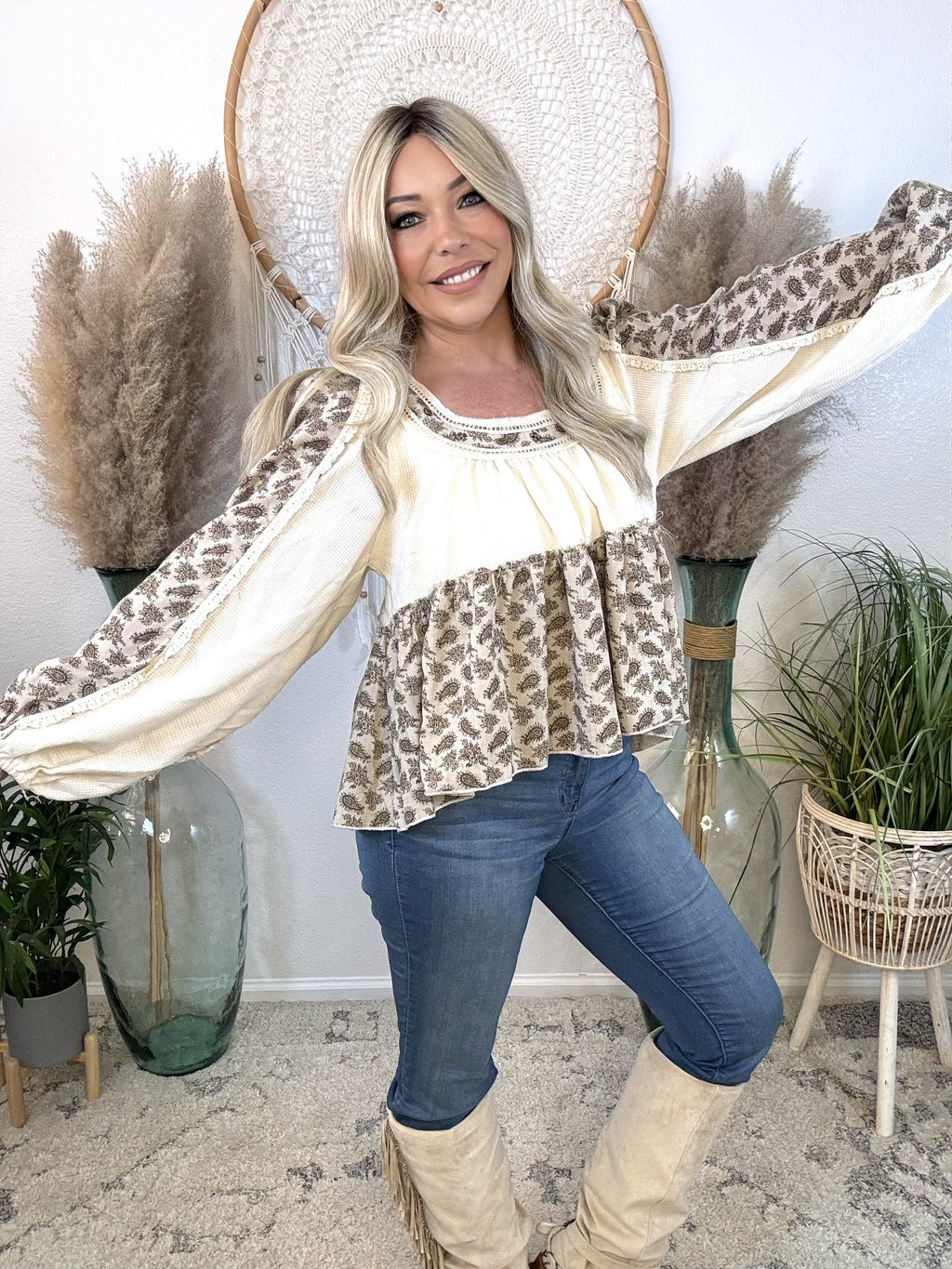 Wild Horizon Babydoll Top