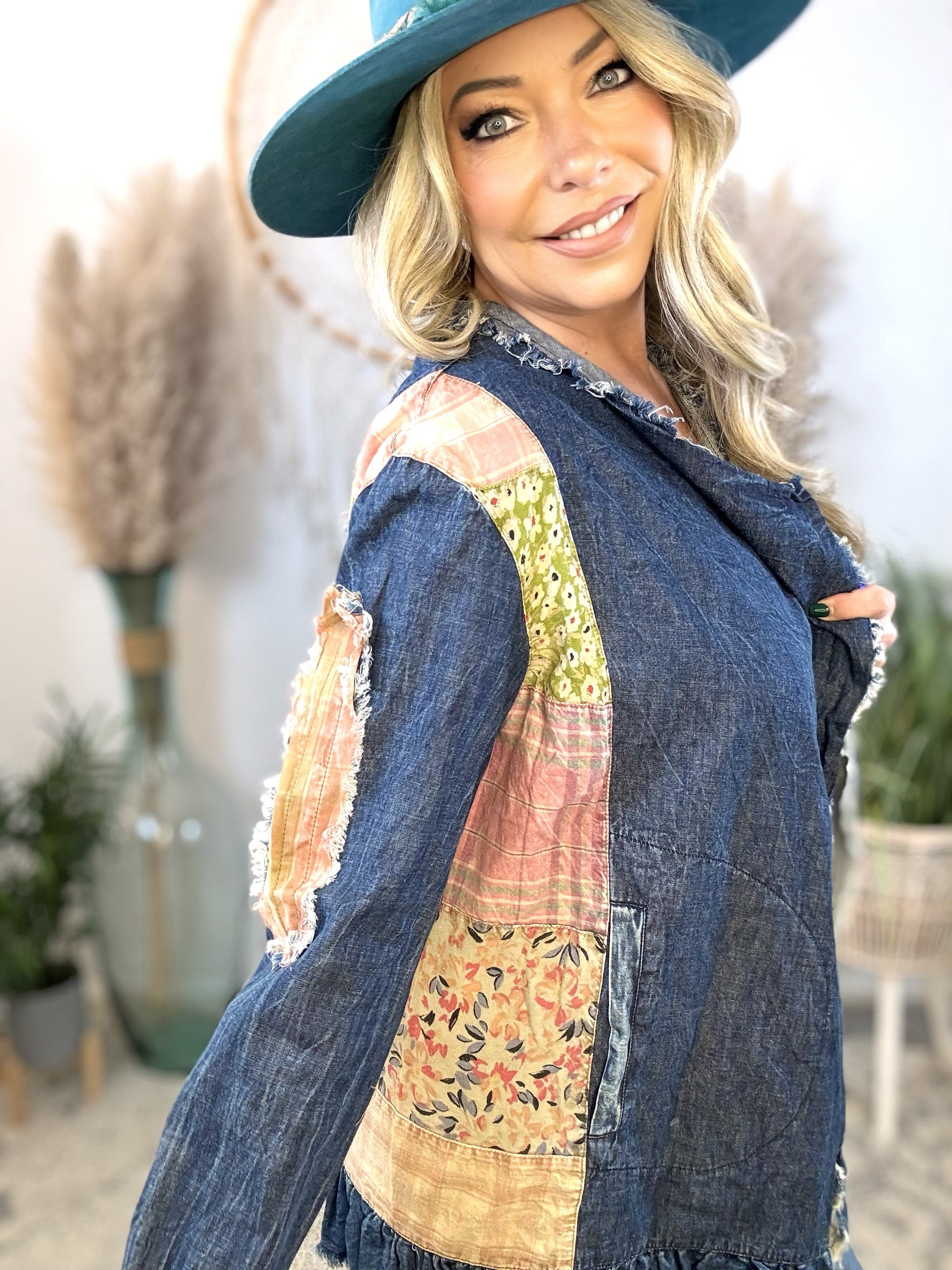 Stitched Journey Denim Kimono