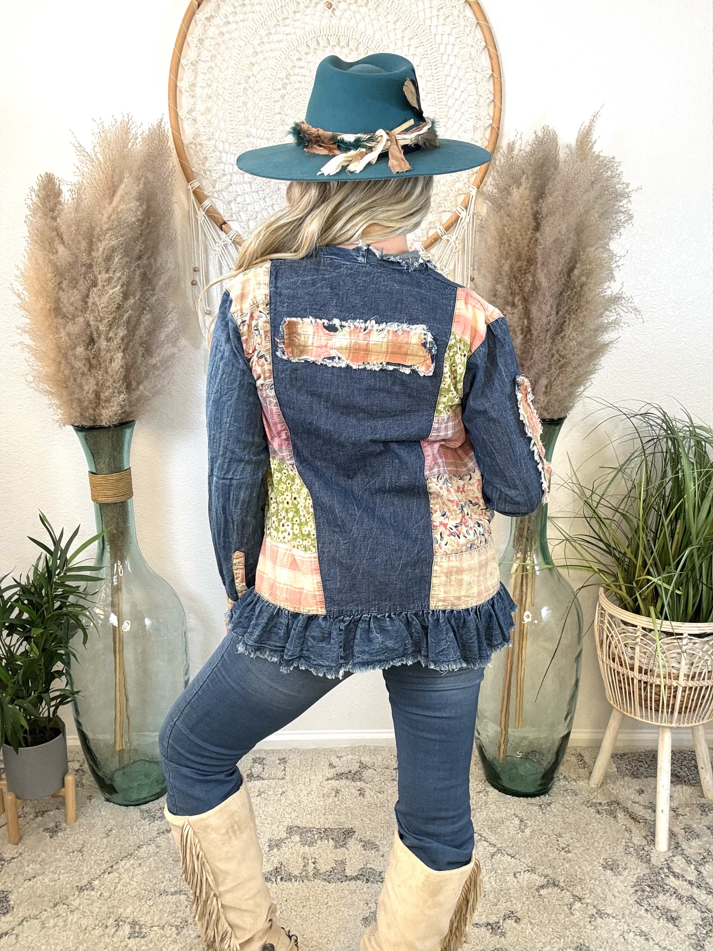 Stitched Journey Denim Kimono